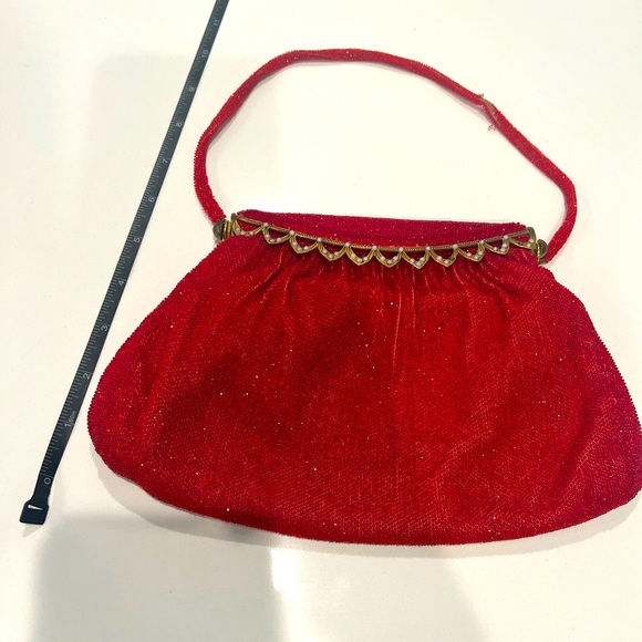 Gorgeous Vintage Microbeaded & Embroidered Purse - Picture 4 of 15